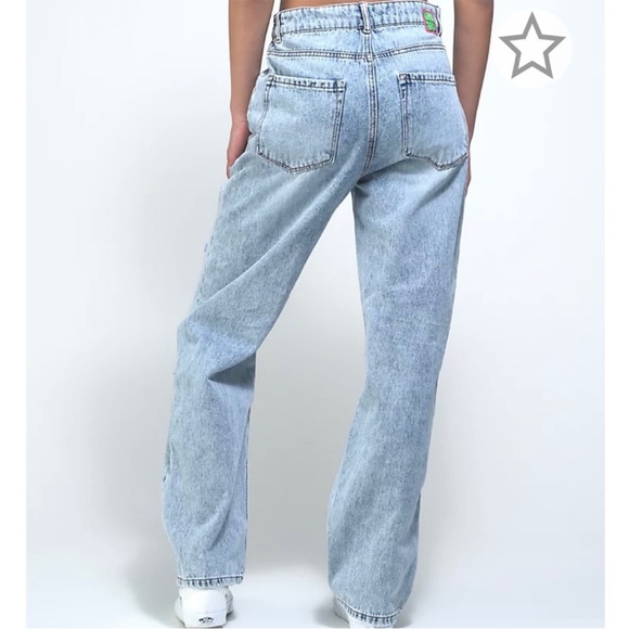 Zumiez Empyre Tori Courtney Wash Skate Denim Jeans Baggy High Rise Distressed 0 - Picture 2 of 16